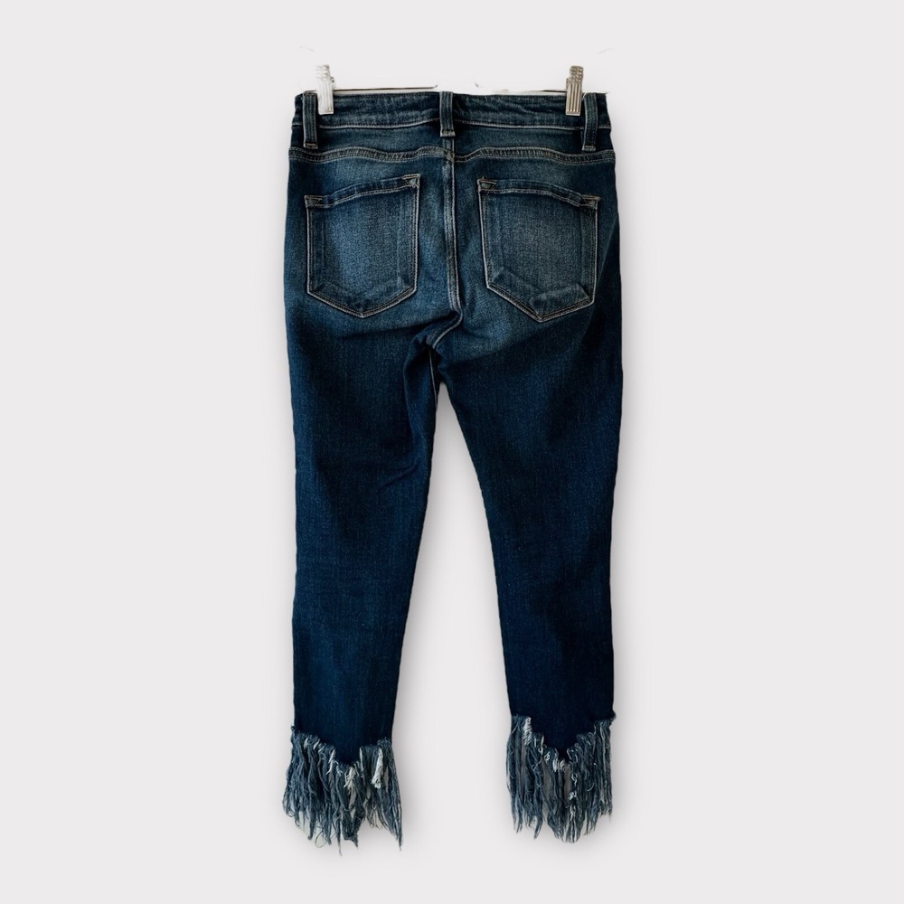 KanCan Audrina Mid Rise Distressed Fringe Ankle Skinny Jeans Women's Size 25 - Picture 10 of 14
